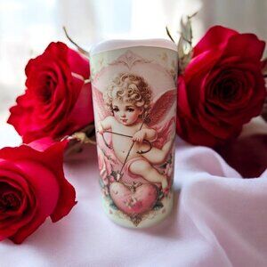 Set 2 candle  led  cherub victorian decorative